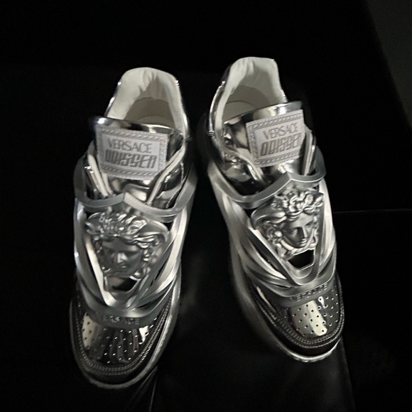versace odissea sneakers silver size us size 12 - Picture 2 of 5